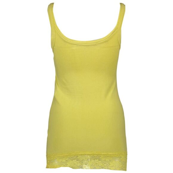Silvian Heach Lace Trim Tank Top Women Yellow Tops & T-Shirts - Picture 2 of 2